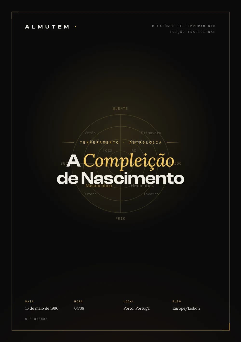 Capa do Relatório de Temperamento